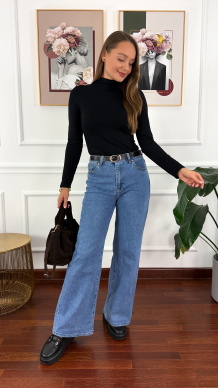 Wiskozowy półgolf Femi czarny