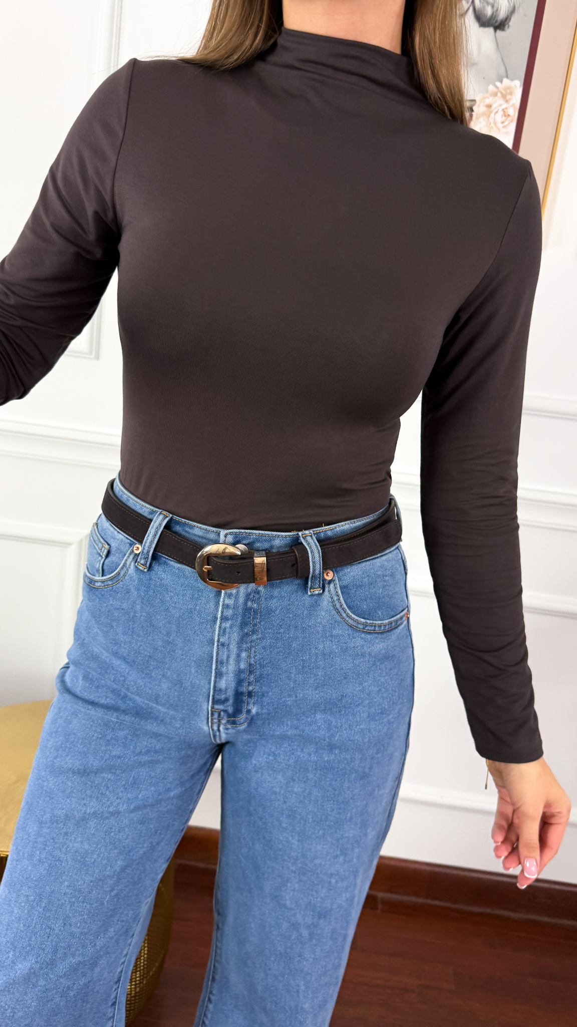 Wiskozowy półgolf Femi czekoladowa