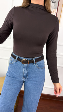 Wiskozowy półgolf Femi czekoladowa