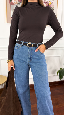 Wiskozowy półgolf Femi czekoladowa