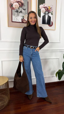 Wiskozowy półgolf Femi czekoladowa