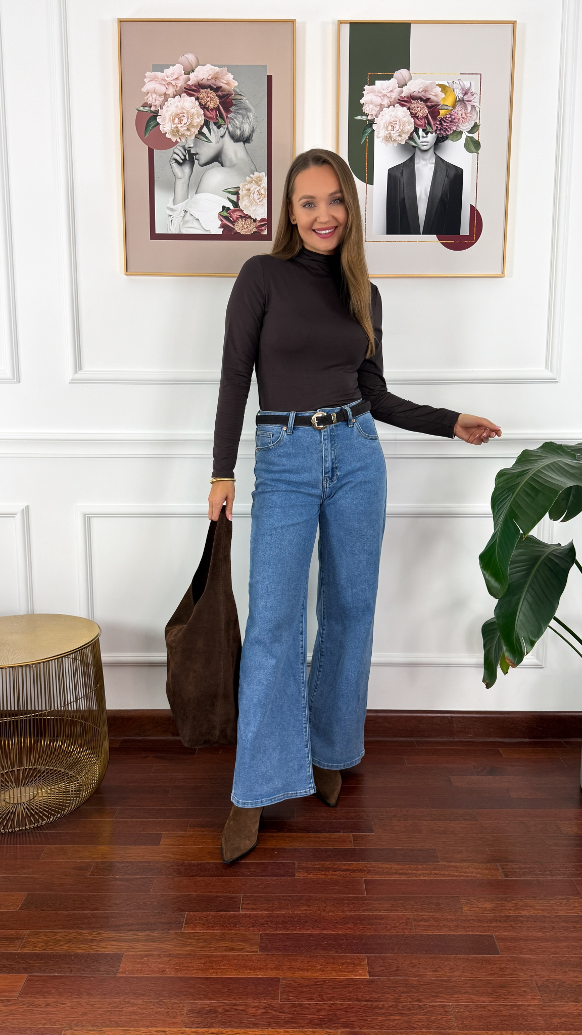 Wiskozowy półgolf Femi czekoladowa