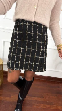 Spódnica Janna w kratkę czarno złota