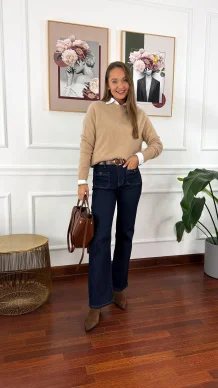 Wełniany sweter Alma beżowy