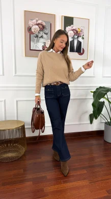 Wełniany sweter Alma beżowy