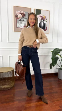 Wełniany sweter Alma beżowy