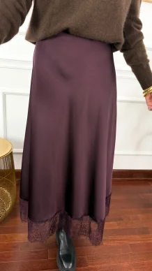 Wiskozowa spódnica Calista burgundowa