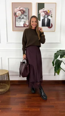 Wełniany sweter Alma czekoladowy