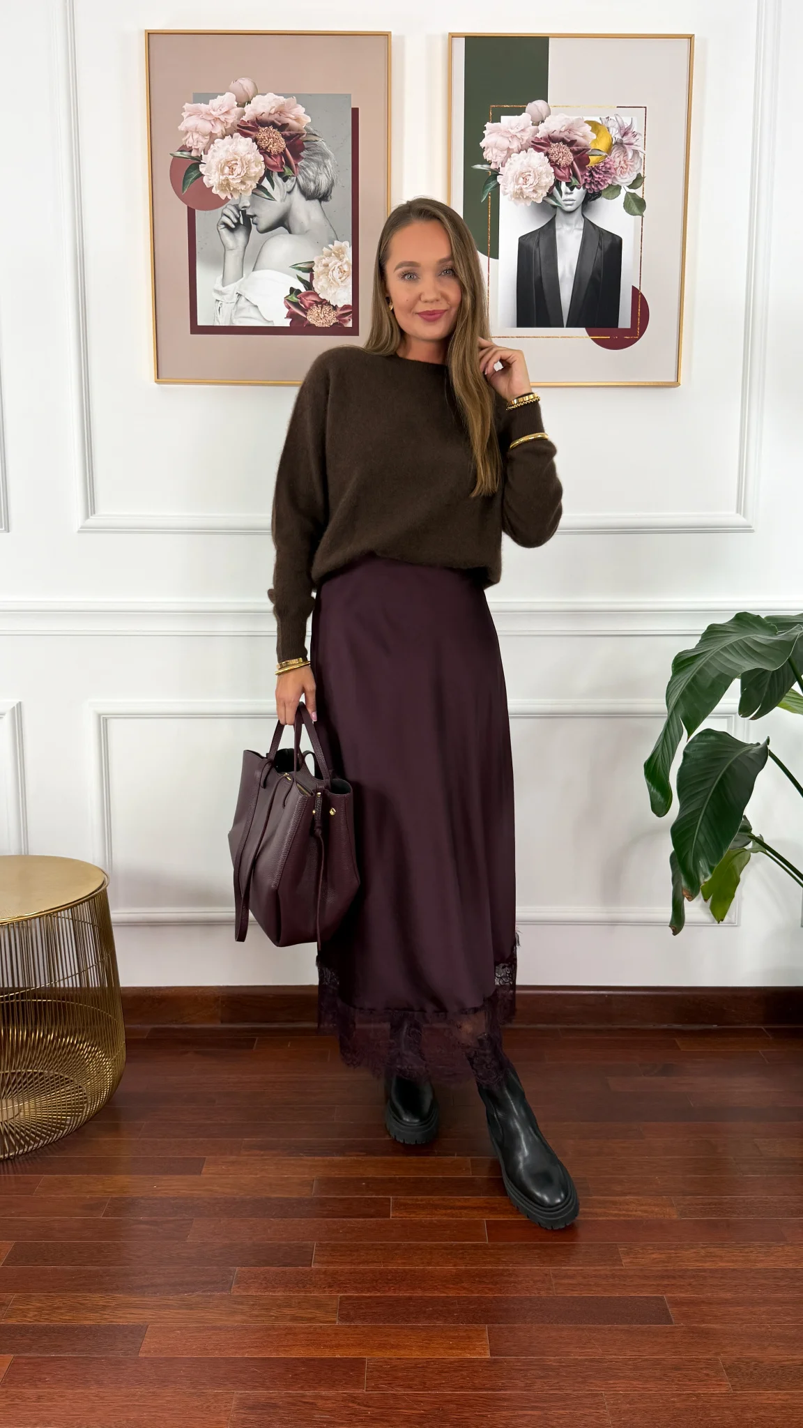 Wełniany sweter Alma czekoladowy