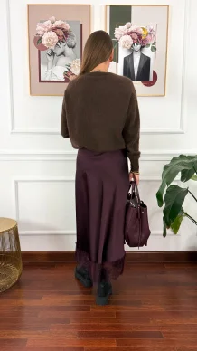 Wiskozowa spódnica Calista burgundowa