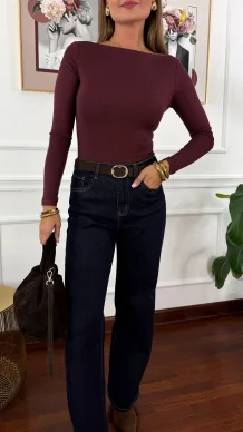 Bawełniana bluzka Paola burgundowa