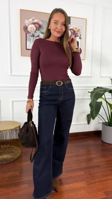 Bawełniana bluzka Paola burgundowa