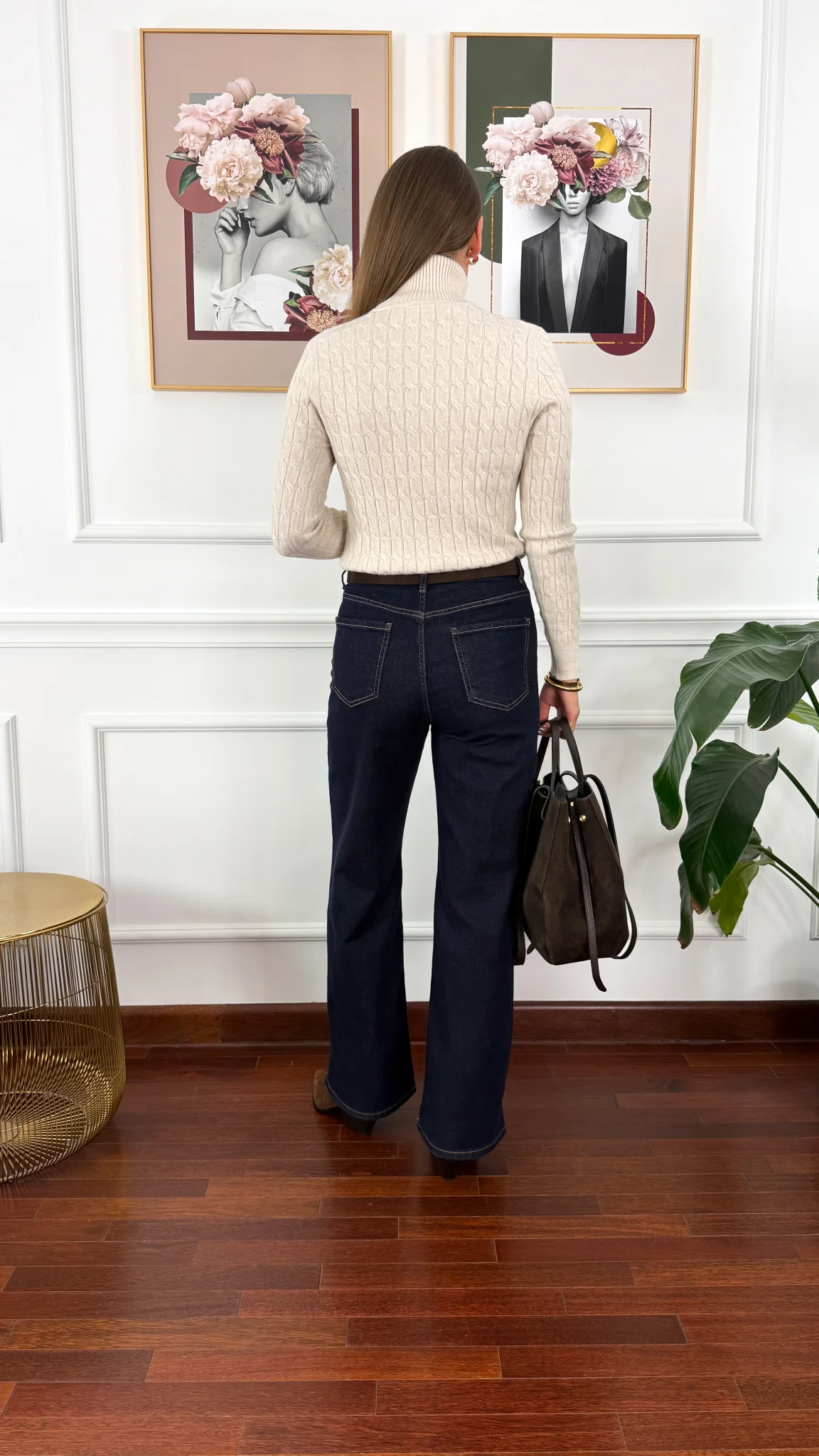 Wiskozowy golf Barbara beżowy