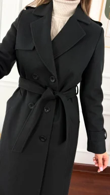 Wełniany płaszcz Lucia czarny