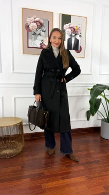 Wełniany płaszcz Lucia czarny