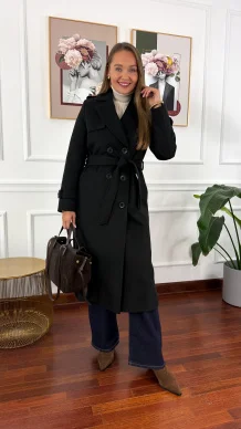 Wełniany płaszcz Lucia czarny