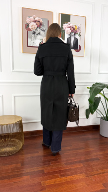 Wełniany płaszcz Lucia czarny