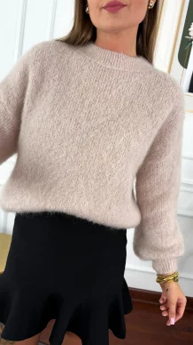 Sweter z wełną Viktoria beżowy