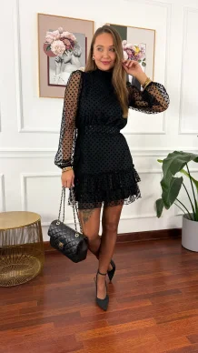 Tiulowa sukienka Gimmi czarna