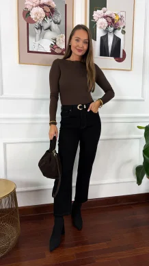 Bawełniana bluzka Paola czekoladowa