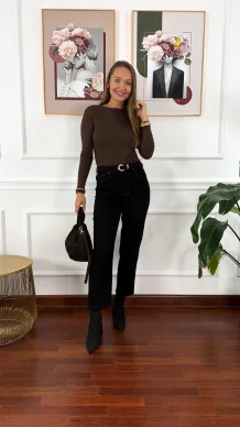 Bawełniana bluzka Paola czekoladowa