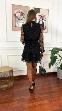 Tiulowa sukienka Gimmi czarna