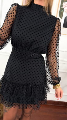 Tiulowa sukienka Gimmi czarna