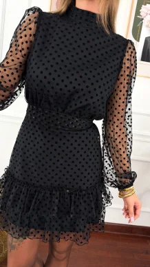 Tiulowa sukienka Gimmi czarna