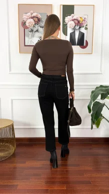 Bawełniana bluzka Paola czekoladowa