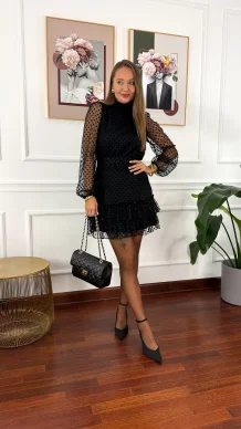 Tiulowa sukienka Gimmi czarna