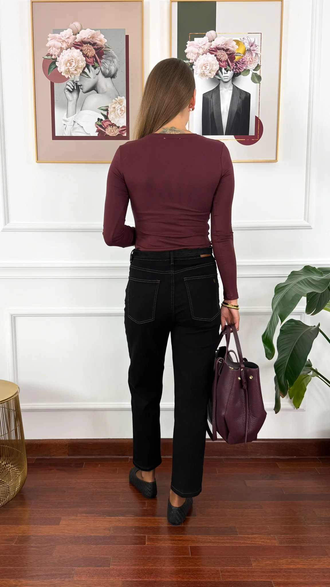 Bawełniana bluzka Talin burgundowa