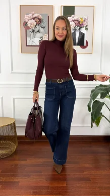 Bawełniana bluzka Brisa burgundowa