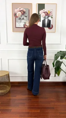 Bawełniana bluzka Brisa burgundowa