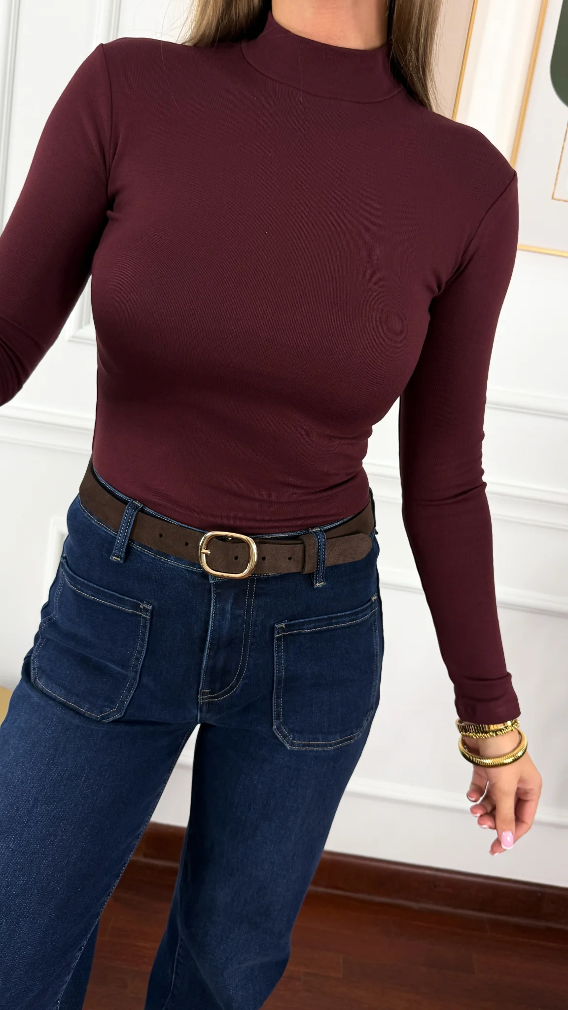 Bawełniana bluzka Brisa burgundowa