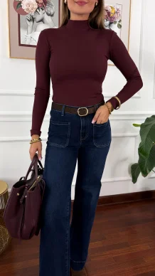 Bawełniana bluzka Brisa burgundowa