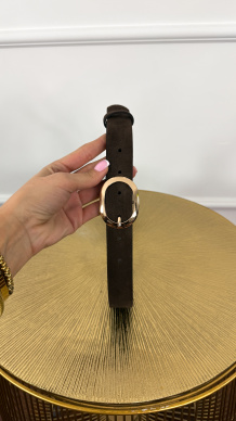 Zamszowy pasek Evio czekoladowy