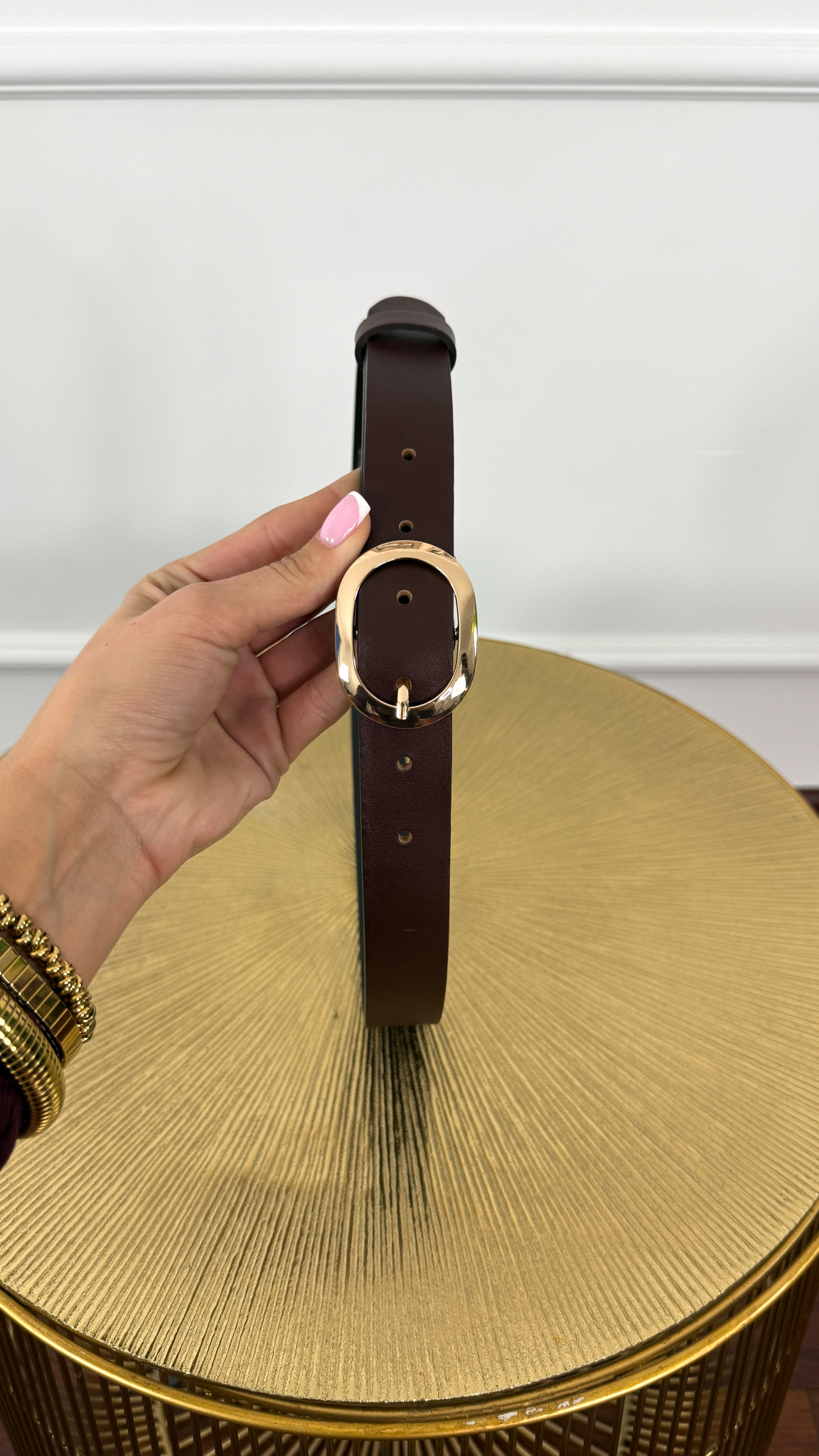 Skórzany pasek Zeni brązowy