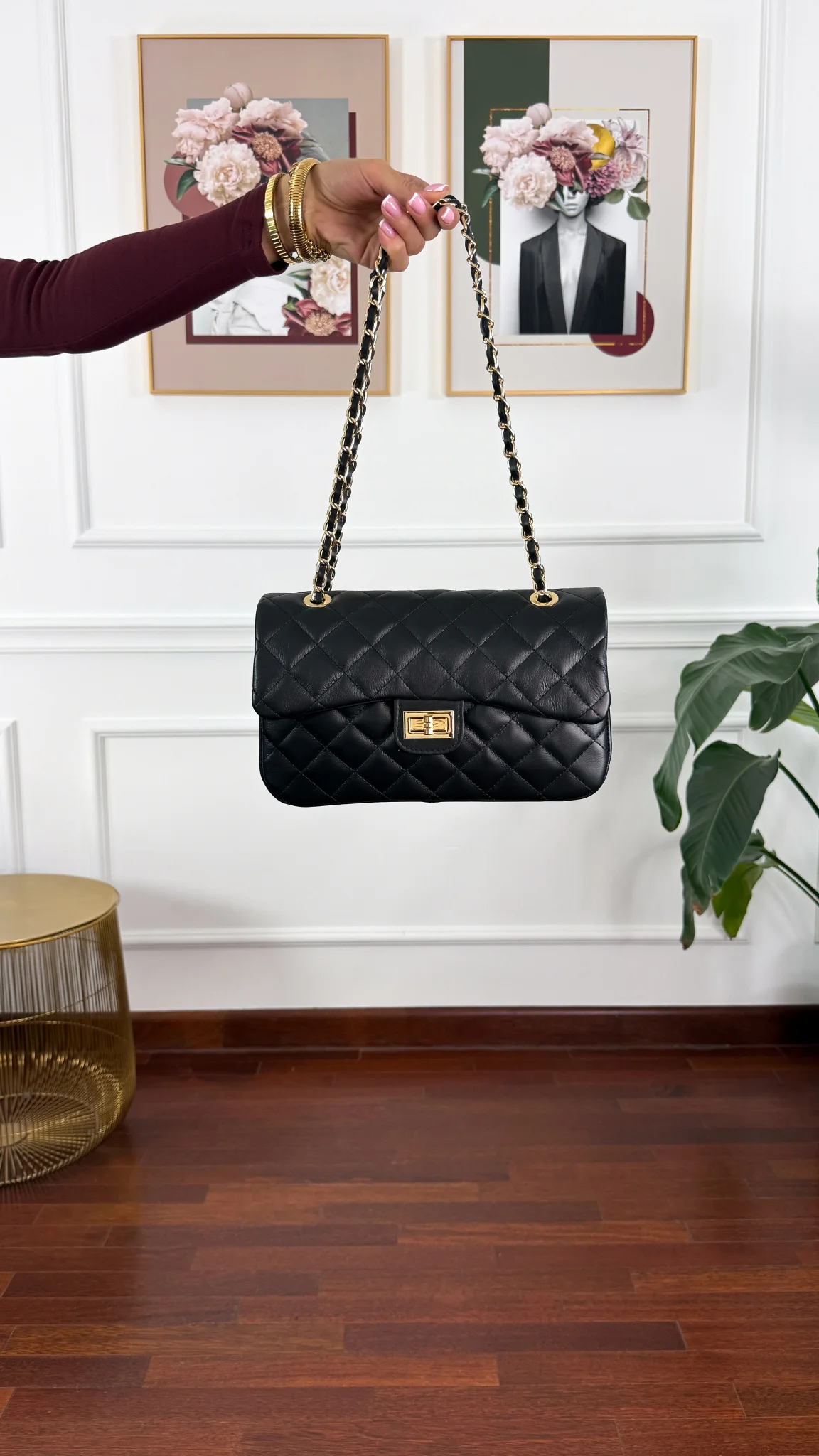 Skórzana torebka Nilo czarna