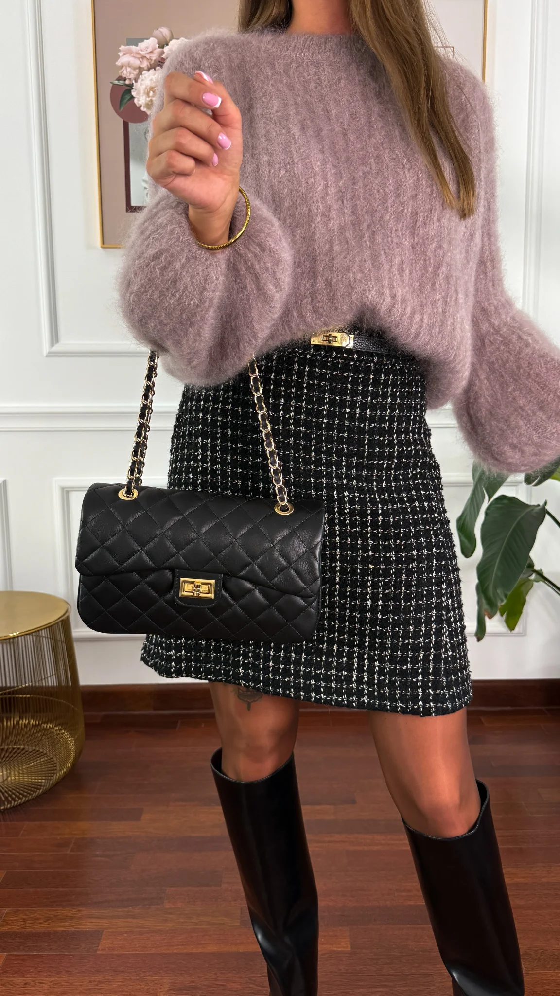 Skórzana torebka Nilo czarna