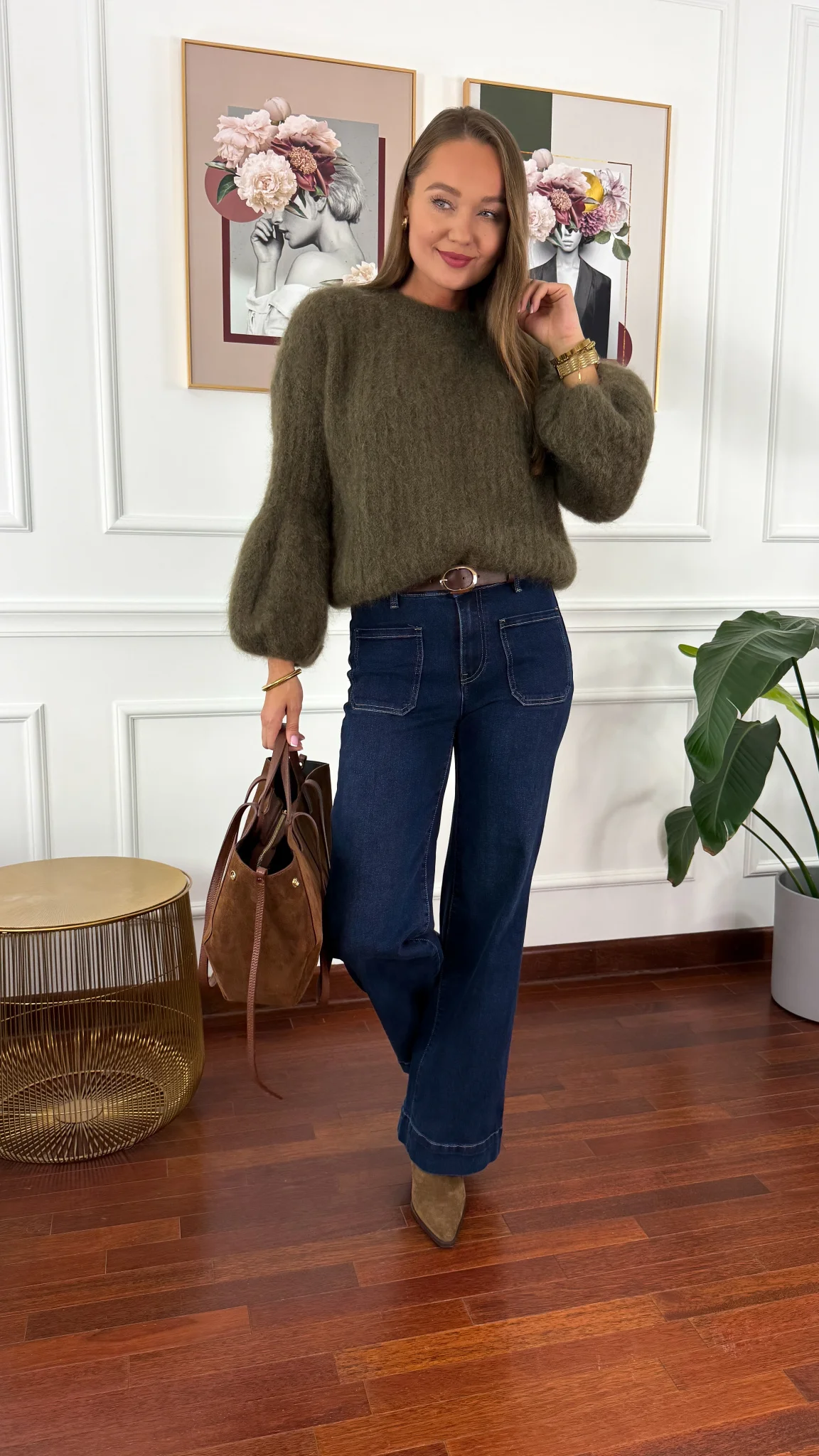 Moherowy sweter Maja zielony