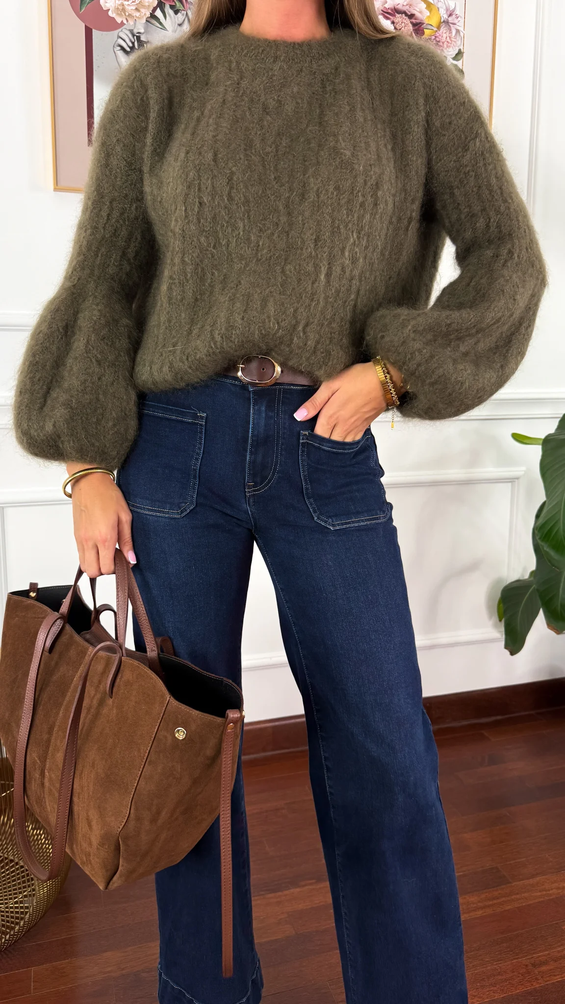 Moherowy sweter Maja zielony