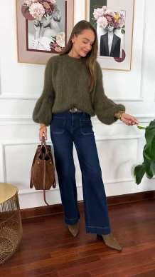 Moherowy sweter Maja zielony