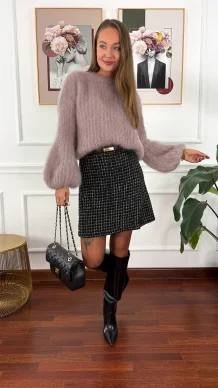 Moherowy sweter Maja taupe