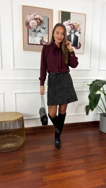 Wiskozowa koszula Grazia burgundowa