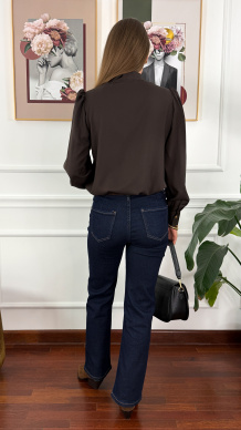 Wiskozowa koszula Grazia czekoladowa