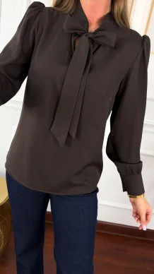 Wiskozowa koszula Grazia czekoladowa