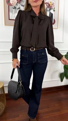 Wiskozowa koszula Grazia czekoladowa