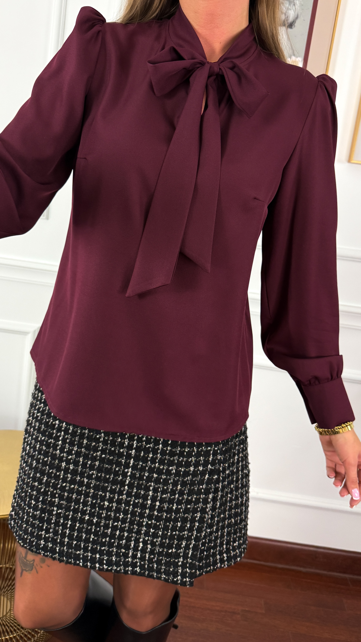 Wiskozowa koszula Grazia burgundowa