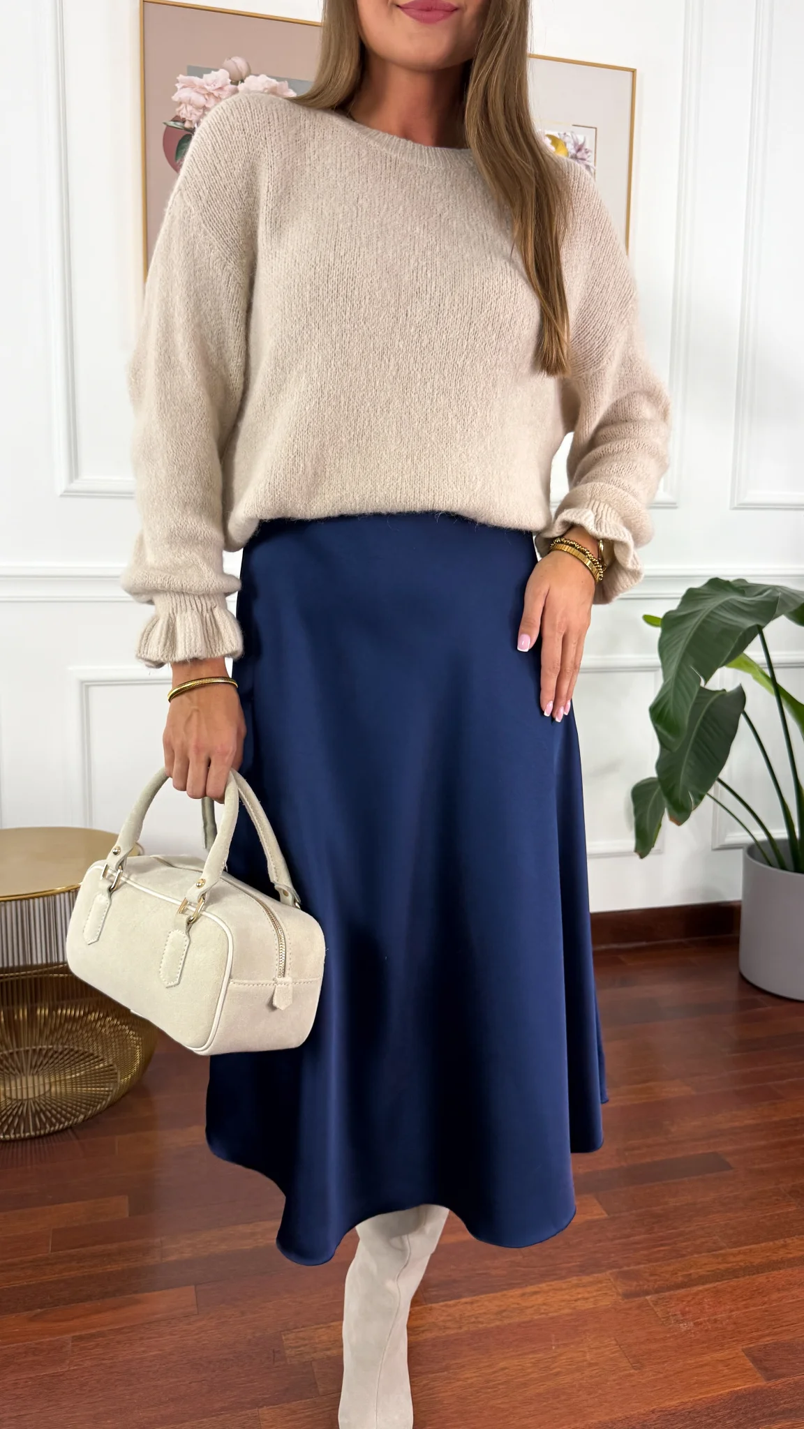 Sweter z wełną Lumio beżowy