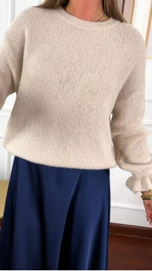 Sweter z wełną Lumio beżowy